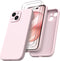 ORNARTO iPhone 15 Case - Pink Shockproof Waterproof Liquid Silicone with Screen Protectors, Full Cover for 6.1 inch.