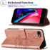 iPhone SE 2022/SE 2020 Case, Wallet Case for iPhone 6/6S/7/8, Butterfly Floral Embossed Leather Protective Flip Cover