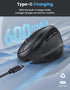 TECKNET 4800 BT5.0/3.0 2.4G Ergonomic Mouse, Bluetooth Wireless Vertical Mouse, Rechargeable Battery, Quiet Clicks, DPI
