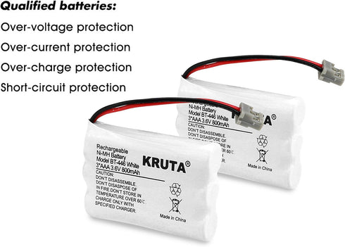 Kruta BT-446 Rechargeable Cordless Phone Battery, Pack of 3 for Uniden BT-446 BT446, BP-446 BP446