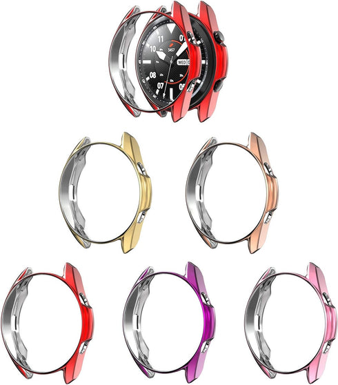 Compatible with Samsung Galaxy Watch 3 41mm 45mm Case, Soft TPU Shock Resistant Protective Cover, Five Colors