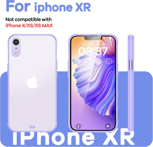 ORIbox for iPhone XR Case, Purple Translucent Matte Case with Soft Edges, Lightweight Phone Case for Women Men