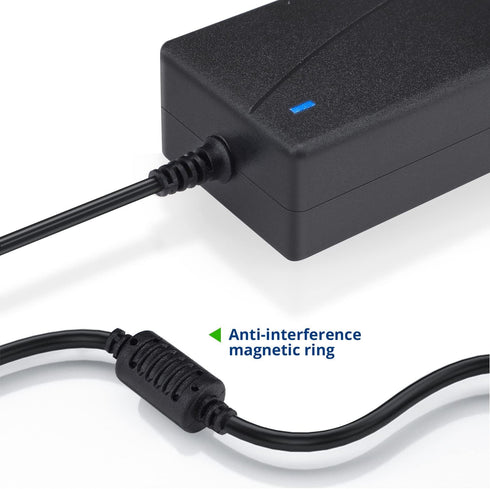 DC 12V 5A Power Supply Adapter, US Plug, 4.6FT Power Cord, AC 100-240V to DC 12V 5A Switching Transformer Jack 5.5mm x 2.5mm for LED Strip, Light, Cameras CCTV