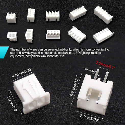 Twidec/500PCS 2.54mm JST Connector Kit, Male and Female Pin Housing Connector Adapter Plug