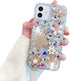 Poowear Compatible with iPhone 12/12 Pro Bling Glitter Case,Luxury Bling Diamond Rhinestone Gemstone