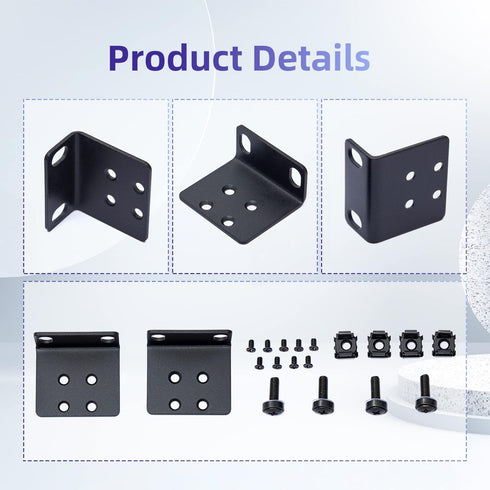 19" Rack Mount Kit for 17.3 inch Wide Switches - Compatible with Buffalo Tech, Dell, Cisco, and More