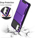Vofolen Wallet Case for iPhone 11, 4-Card Holder ID Slot, Anti-Scratch Dual Layer Hybrid TPU Bumper, Purple