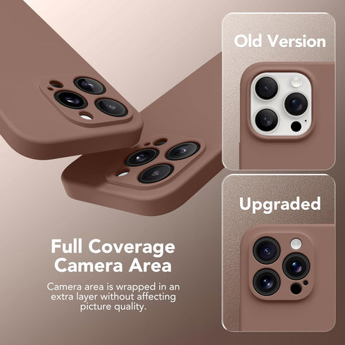iPhone 13 Pro Max Case, Brown Silicone Shockproof, MagSafe Compatible, Full Camera Protection & 2 Screen Protectors.