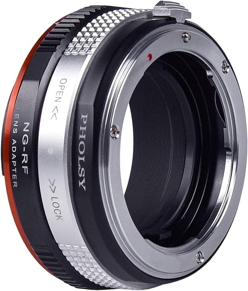 Lens Mount Adapter for Nikkor G/F/AI/AIS/D/AF-S Lens to Canon EOS RF Mount, with Aperture Control Ring