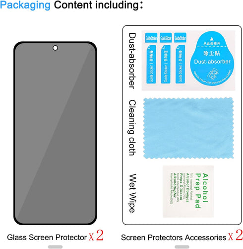 2 Pack Privacy Screen Protector for Samsung Galaxy A55/A35, Anti-Spy Tempered Glass, Ultra HD, Anti-Scratch, Bubble-Free