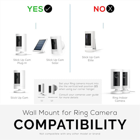 Adhesive Wall Mount for Stick Up Cam (2 Pack), No Hassle Bracket Holder for Battery, Wired & Solar Versions