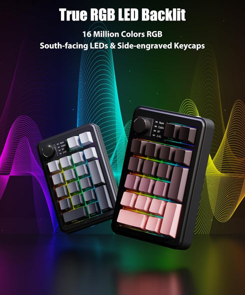 TISHLED 2.4G 5.0 Programmable Gasket Mechanical Numpad Wireless / Bluetooth / Wired USB-C Macro Keypad RGB Backlit Hot