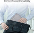 Electronics Organizer Travel Case, Cord Cable Charger Bag, Double Layers Tech Pouch with 5 Cable Ties, Grey