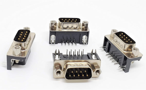 Connectors Pro Db9 Male Right Angle PCB Mount Connector, 90 Degree D-Sub, 10-Pack by PC Accessories