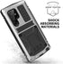 Samsung S23 Ultra Compatible Metal Case with Screen Protector, Rugged Heavy Duty Full Body Tough Case (Silver)