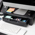 Mind Reader Black Monitor Stand with Storage Drawer, Desktop Organizer, Laptop Riser for Office, 17.25"L x 13.25"W x 4"H