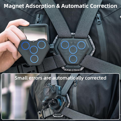 SUREWO Adjustable Magnetic Quick Release Chest Mount Harness, Compatible with GoPro Hero 12/11/10/9/8/7/6/5 Black