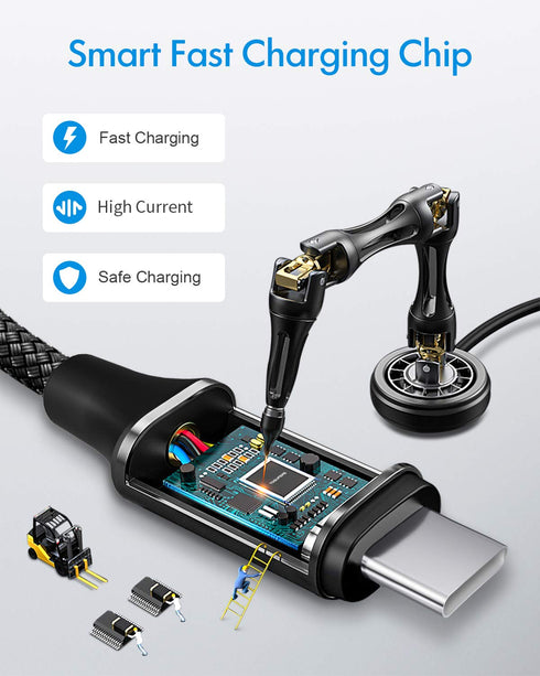 Short USB C to USB C Cable 1ft 2-Pack, 60W Fast Charging Type C Cable for Samsung Galaxy S24, iPhone 15 Pro Max, MacBook