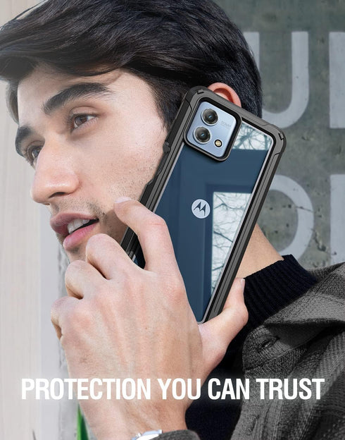 Poetic Guardian Case for Motorola Moto G Stylus 4G 2023, 6.5", Black/Clear, Full-Body, 20 FT Drop Tested, Shockproof.