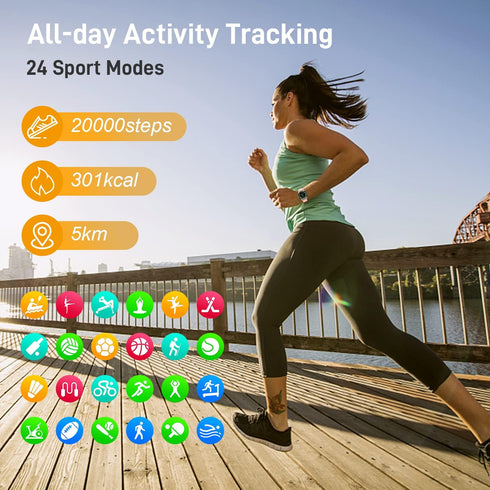Smart Watch for Men Women Fitness, Bluetooth Smartwatch for Android iPhone, Waterproof Sport Running Digital Watch