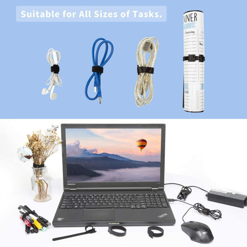 150PCS Reusable Fastener Straps, 6 Inch Adjustable Hook & Loop Organizer Ties for Home and Office