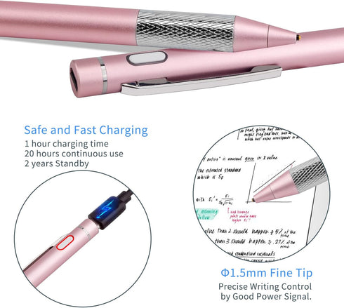 Pencil Stylus for iPhone 15/14/13/12/X Pro Max, Minilabo Touch Screens Active Stylus Digital Pen (Pink)