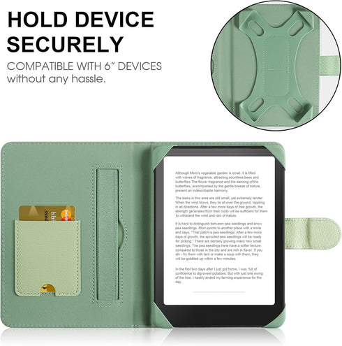 HoYiXi 6-inch Reader,6'' Universal Case for Kindle eReader Compatible with Kobo/Voyaga/Pocketbook/Tolino E-Book eReader