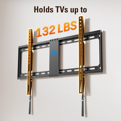 Mounting Dream Fixed TV Mount for 42-84 Inch Flat Screen TVs, VESA 600x400mm, Low Profile, Fits 16"/18"/24" Studs