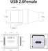 GELRHONR USB C Keystone Jack Cable, USB 3.1 Type C Male to Female Panel Mount Adapter, 0.2M, White, Compatible Devices