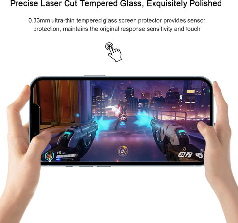SIBEITU 3 Pack Screen Protector for iPhone 12 with 3 Pack Camera Lens Tempered Glass Protector, 6.1 Inch HD Clear