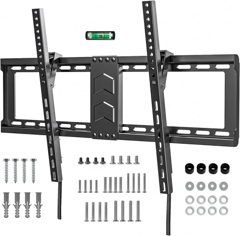 TV Wall Mount for Most 37-82 Inch, Low Profile Tilt Bracket for Flat/Curved TVs, Max VESA 600x400mm, Black