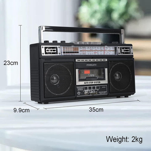 Portable Cassette Player Boombox AM/FM/SW1/SW2 Radio Tape Player Recorder with Bluetooth