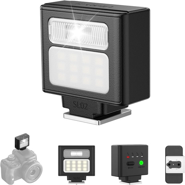 ULANZI SL02 Mini Flash Speedlite Video Light GN8 6500K Hot Shoe Mount Portable