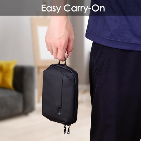 DDgro Travel Organizer Mini Pouch, Small Accessories Case for Cable/Charger & Tech Essentials (Black-Mini)