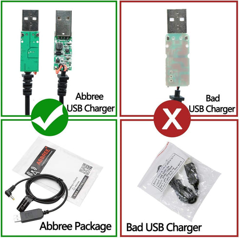 BaoFeng 2.5mm USB Charger Cable with Indicator Light for UV-5R, AR-152, UV-82, 3800mAh Battery (1)