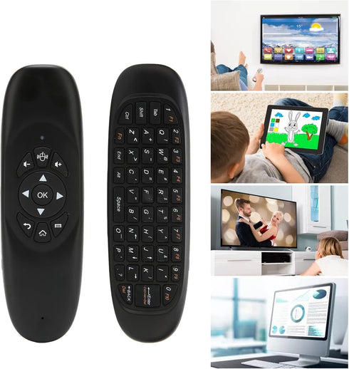 Universal TV Remote Air Mouse, 2.4GHz Mini Wireless Fly Mouse Keyboard and Remote Control with USB Receiver Full Keyboard, Intelligent Anti Shake for PC Computers Smart Computers