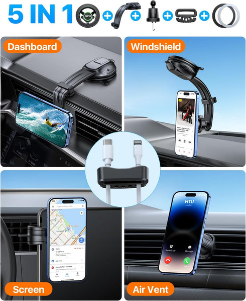 2025 Newest & Strongest for MagSafe Car Mount with Stabilizer?Patent & Safety Certs? 5-in-1 Bendable Rotatable Magnetic