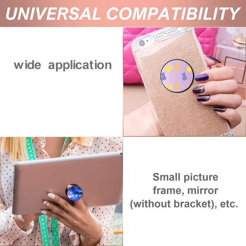 Weewooday 20 Pcs Sublimation Socket Blank Phone Grip Holders Collapsible Phone Grips Self Adhesive Sublimation Holders