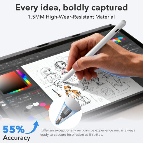 OTOUCH 2018-2025,Tilt A16(11th)/10/9/8 13/11 12.9/13/11 7/6/5 Findmy iPad Pencil Compatible with Apple iPad