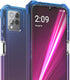 Ailiber Case for TMobile Revvl 6 5G Pro with Screen Protector, Dual Layer Shock-Absorbing Corners TPU Bumper (Blue Pink)