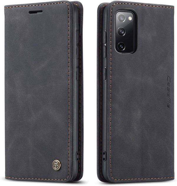 QLTYPRI Vintage Leather Wallet Case for Samsung Galaxy S20 FE 5G - Shockproof Flip Folio with Card Slot, Magnetic