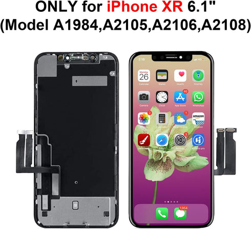 Brinonac iPhone XR LCD Screen Replacement Kit - 6.1 inch 3D Touch Display Digitizer Frame Assembly with Repair Tools,