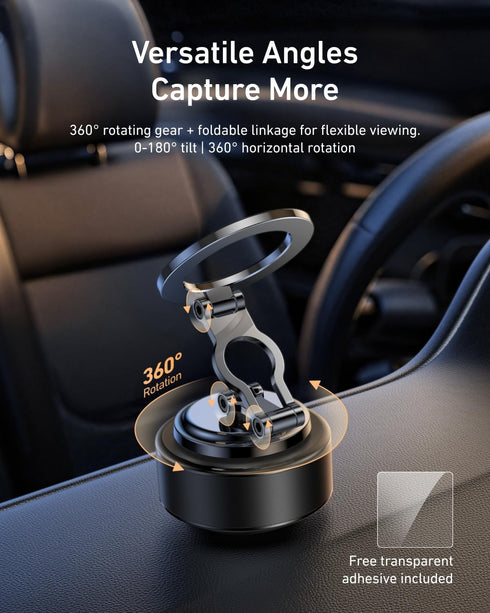 TELESIN 105N 360 Electric Magsafe Car Mount Vacuum Magnetic Car Phone Holder Reinforced Adjustable Swivel Lock, Suction