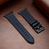 OUHENG Genuine Leather Apple Watch Band Replacement Strap for 42mm 41mm 40mm 38mm, Dark Blue/Black