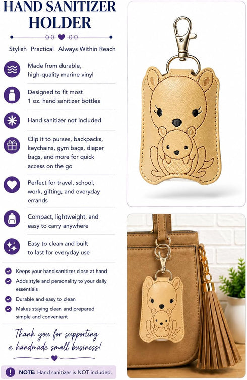 Generic Kangaroo Hand Sanitizer Holder Key Fob