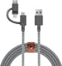 Native Union Belt Cable, 6.5ft Ultra-Strong Reinforced Charging Cable with 3-in-1 Adaptor for Lightning, USB-C,