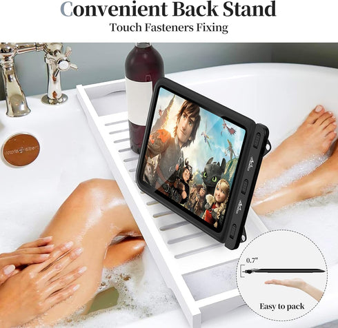 MoKo Waterproof Tablet Case for Fire HD 10, iPad 10th, iPad Pro 11, Galaxy Tab S6/S7 - Stand Holder Dry Bag