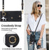 for Samsung Galaxy S24 Ultra Phone Case for Women, Crossbody Wallet Case with Credit Card Holder, Shockproof Black