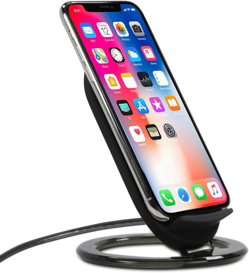 BoxWave Charger for Blackview BV6800 Pro, Wireless QuickCharge Stand, Jet Black