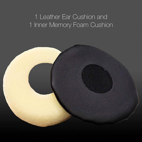 Global Teck Cushions for Jabra Evolve 20, 30, 40, 65 Headsets, Leather Replacement Kit #GTW 6600-02